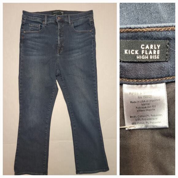 Veronica Beard Jeans Womens SZ 32 Carly Kick Flare High Rise Stretch Dark - Picture 1 of 8